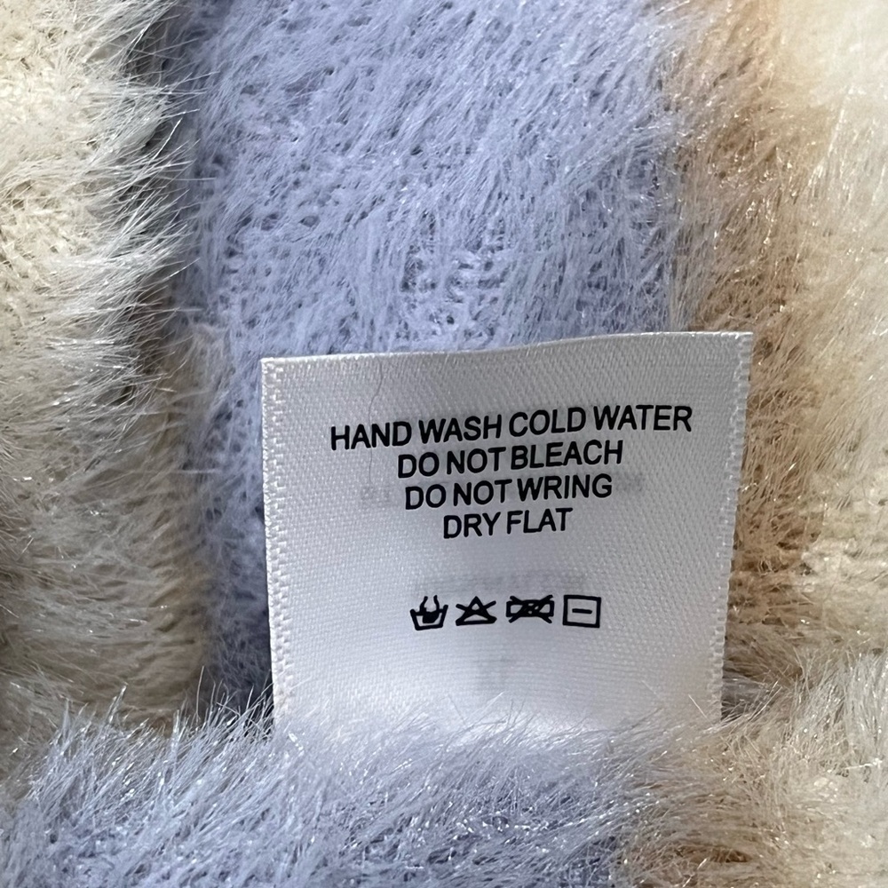 Cozy Striped Fuzzy TEDDY Sweater BY VICI, CASUAL RELAXED, OVERSIZED, SIZE XL - Picture 10 of 11